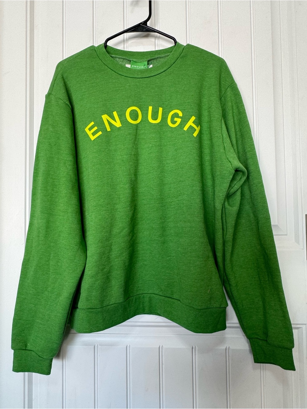 We Are Enough - Enough Crewneck Sweater Mental Health Large New Unisex Green